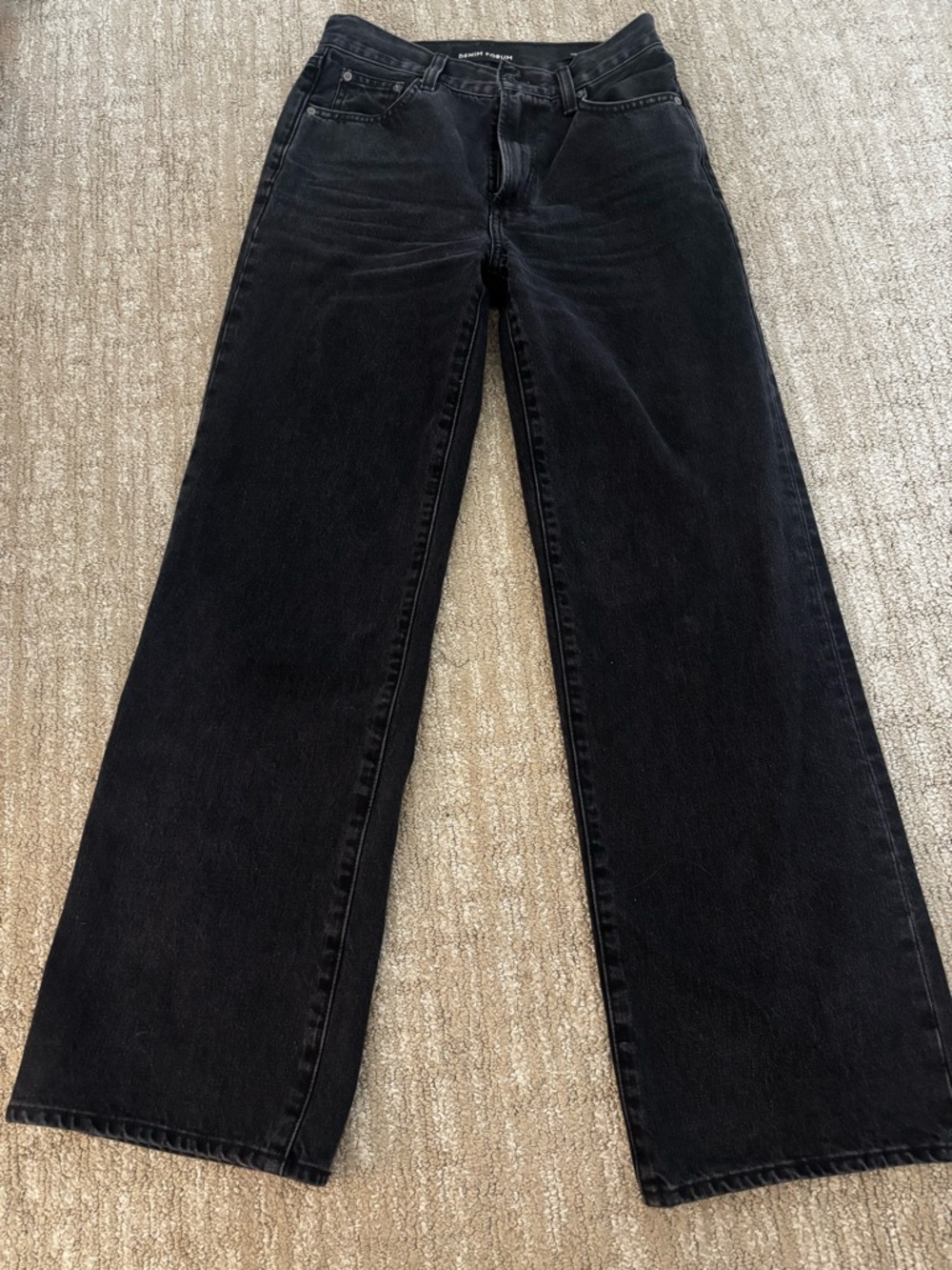 Aritzia Black High-Rise Wide-Leg Jeans